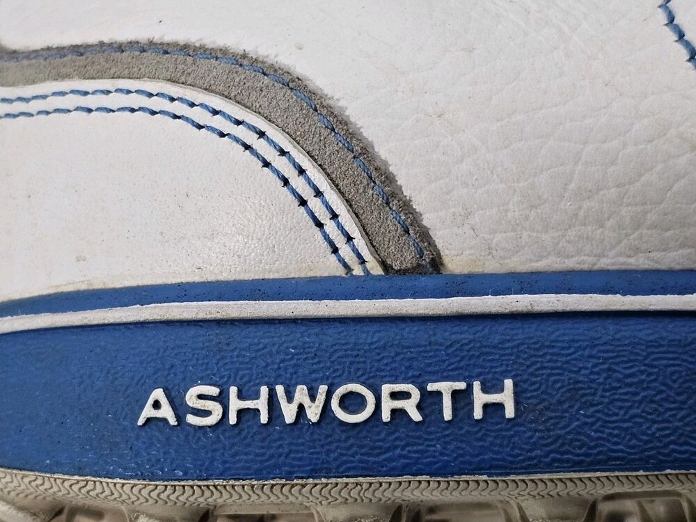 Ashworth Cardiff ADC Spikeless Golf Shoes White Blue Men's Size 10.5 Leather - Picture 13 of 13